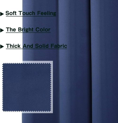 MYSKY HOME Navy Blue Blackout Curtains - 84 Inches Long Grommet Drapes for Living Room & Bedroom | 52 x 84 Inch