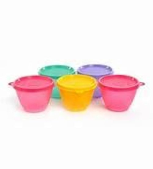 Tupperware Bowled Over Plastic Container Set, 450 Ml Set Of 5 Multicolored, Blue