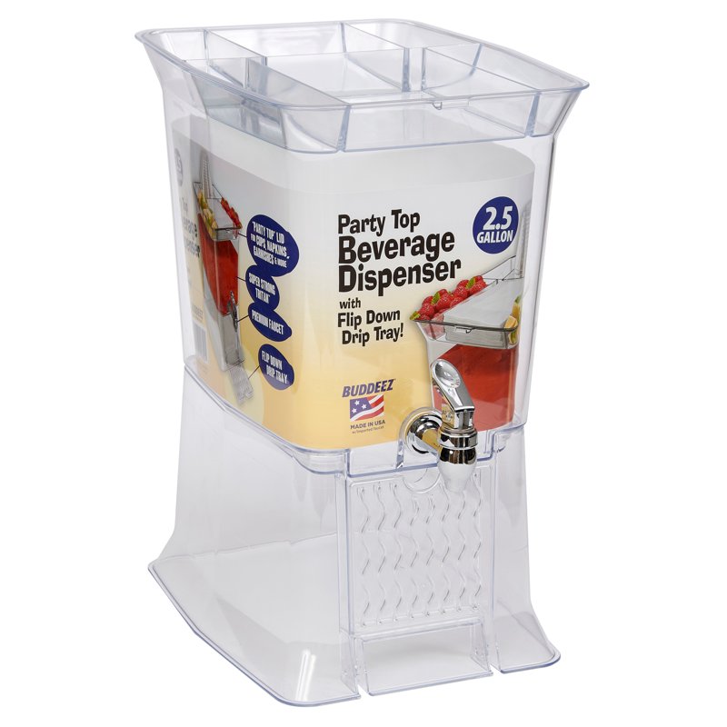 2.5 Gallon Tritan Beverage Dispenser with Drip Tray - Ideal for Parties