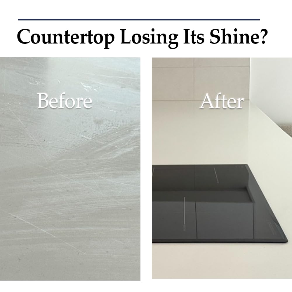 Pomponazzi Professional Ceramic Coating Kit for Home - Shine, Seal & Protect Countertops, Kitchen, Bathroom, Glass, Stainless Steel - Repels Water Stains & Grime - Odorless, Nano Technology
