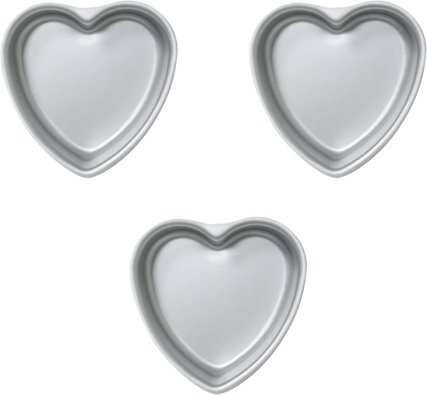 Skiennix Heart-Shaped Cake Pan Set - 6 Inch Aluminum Tins for Weddings & Parties | Set of 3