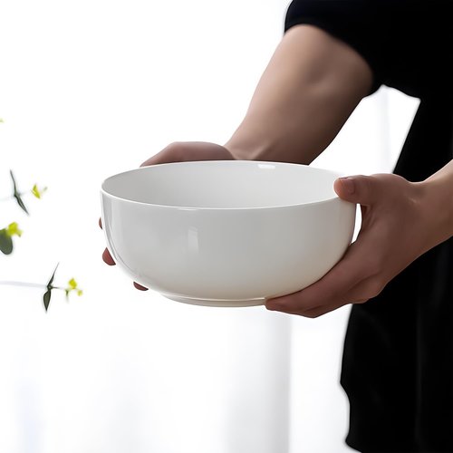 Zscera 40 oz Off White Ceramic Soup Bowls, Ramen Bowls, Pho Bowls Set of 4, 7 Inch