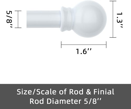 GXOACKJ Heavy Duty Metal Curtain Rods - 2 Pack White, Adjustable 32-48 Inch with Brackets