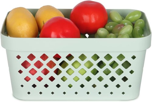 Glad Plastic Baskets - Set of 6 Organizing Bins for Pantry, Bathroom & Linen Closet | 1 Gallon, Sage
