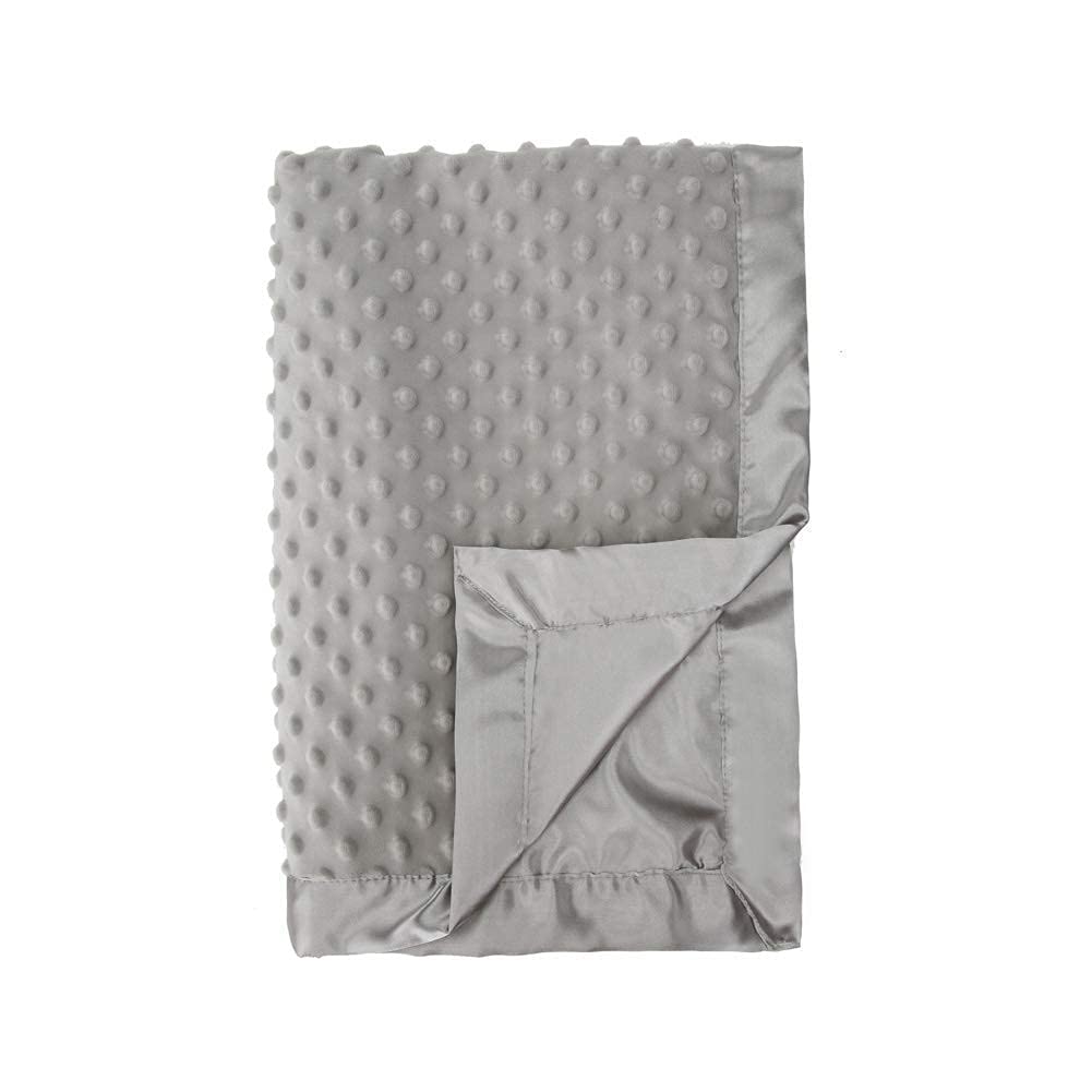 Pro Goleem Grey Elephant Security Blanket - Soft Minky & Satin Baby Blanket for Comfort