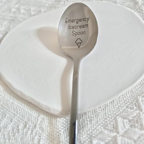 Emergency Ice Cream Spoon Gifts for Men Women Christmas Birthday Gifts for Ice Cream Lovers Coworker Friend Ice Cream Gift Spoons for Husband Mom Funny Ice Cream Spoon Gift