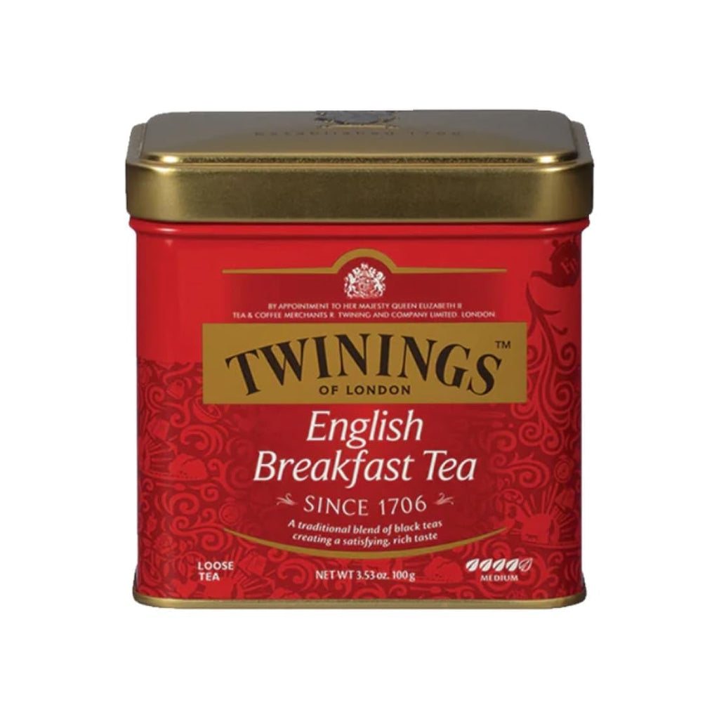 Twinings English Breakfast Loose Tea - Smooth & Robust Black Tea Leaves, 3.53 Oz Tin | Enjoy Hot or Iced