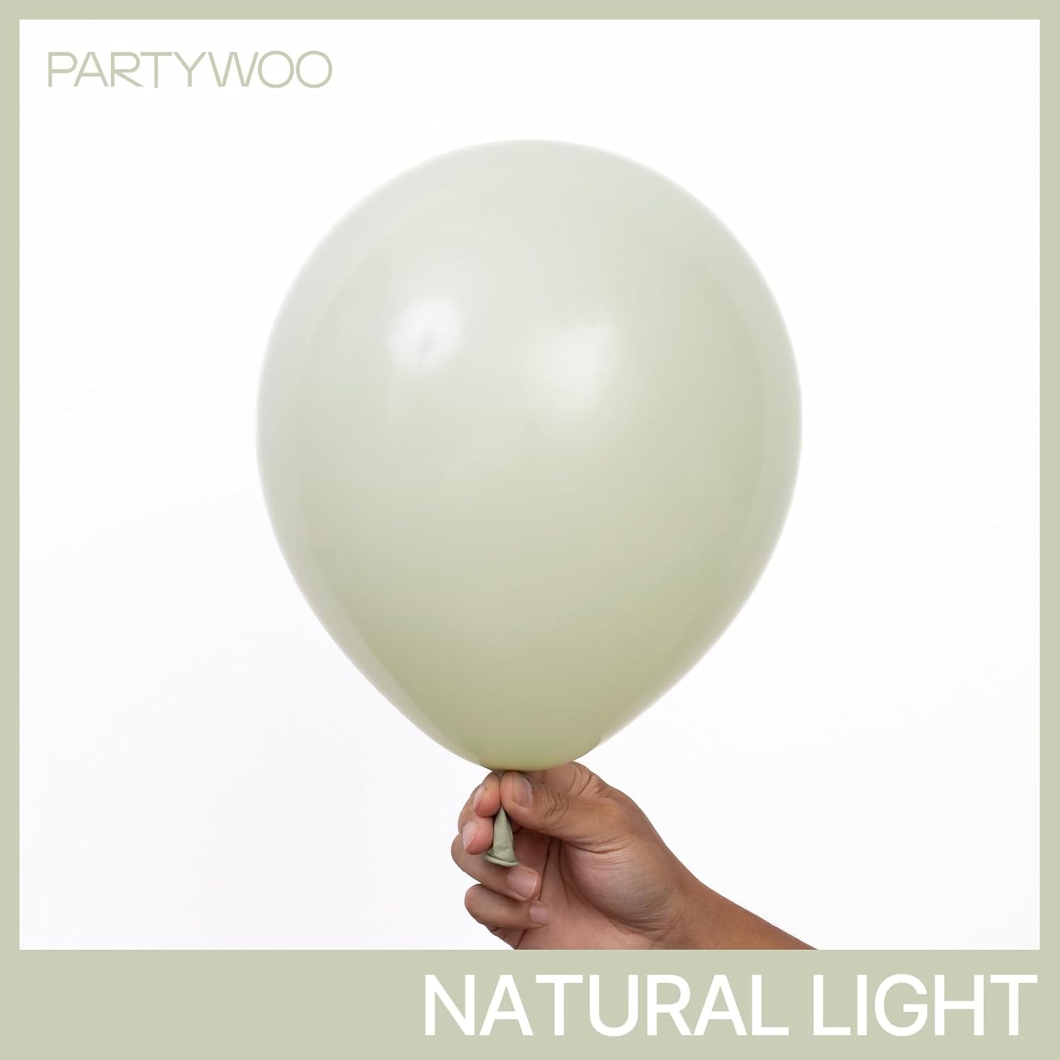 PartyWoo Sage Green Balloons - 101pcs 12 Inch Boho Dusty Olive Latex for Birthday & Wedding Decor
