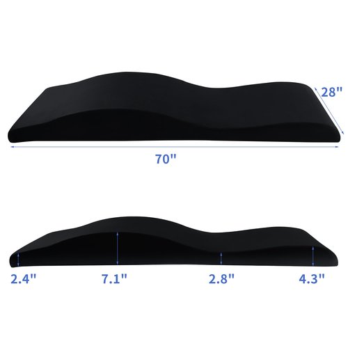 HOMBYS Ergonomic Curvy Foam Massage Bed Mattress Topper, Massage Table Mattress Topper with Removable Velvet Cover, Non-Slip Lash Bed Cushion Only for Beauty Salon(Bed Not Included), Black