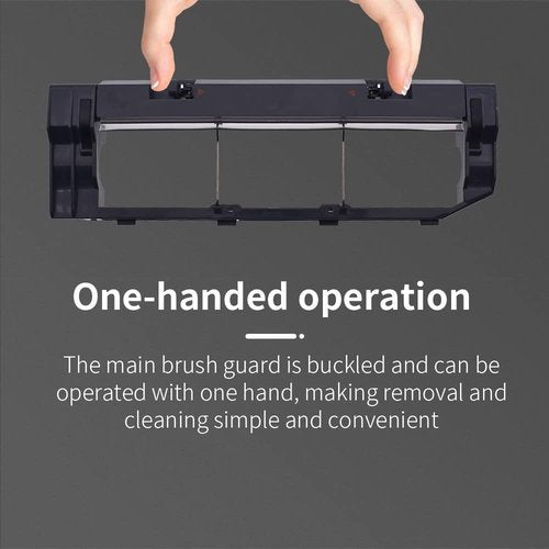 neutop Main Brush Cover Replacement Compatible with Roborock S6 MaxV/Pure, S6, E4, S4 Max, S4, S5 Max, S5, E35 and E2 Robot Vacuum Cleaners, Black, 2-Pack.