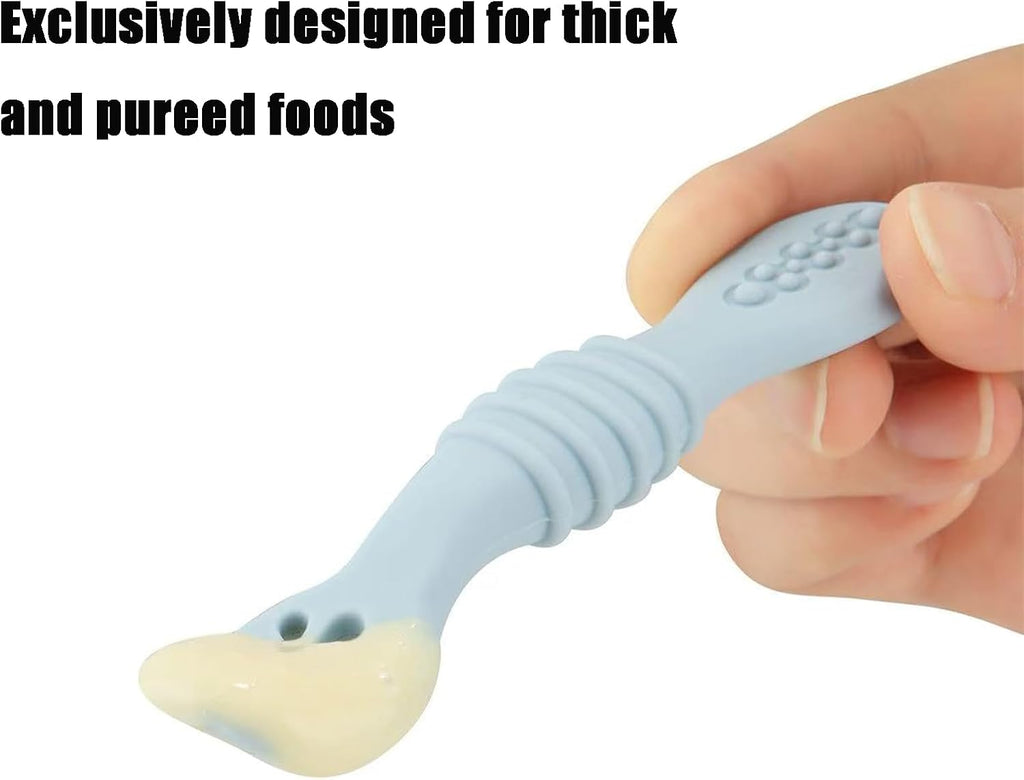 PandaEar Baby Spoons - 7 Pack Soft Silicone Self-Feeding Utensils for Toddlers | BPA-Free, Easy-Grip Design