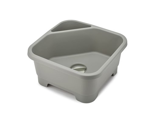 Joseph Joseph Duo Square Wash Dish Basin for Kitchen and RV Basin with Cutlery, Sponges and Brushes Compartment, Grey
