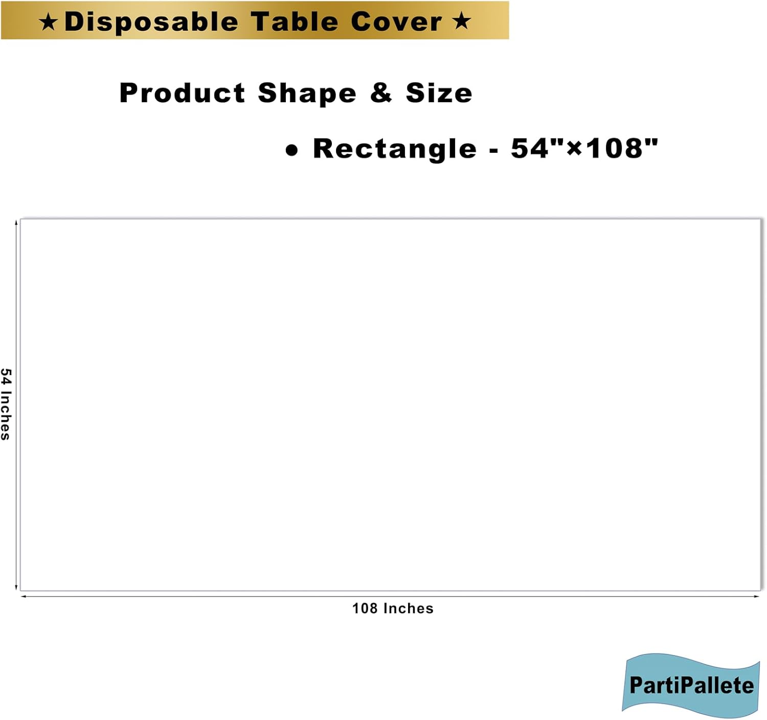 Skiennix Premium Disposable White Tablecloths - 3-Pack Rectangle 54" x 108" for Parties & Events
