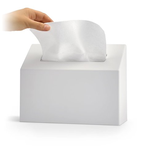 DESIGN415 Seamless Polycarbonate Hand Towel Box Cover with Custom Matte Finish, Compatible with Kleenex Paper Hand Towels, Original Design by Professional Interior Designers at DESIGN415 (Matte White)