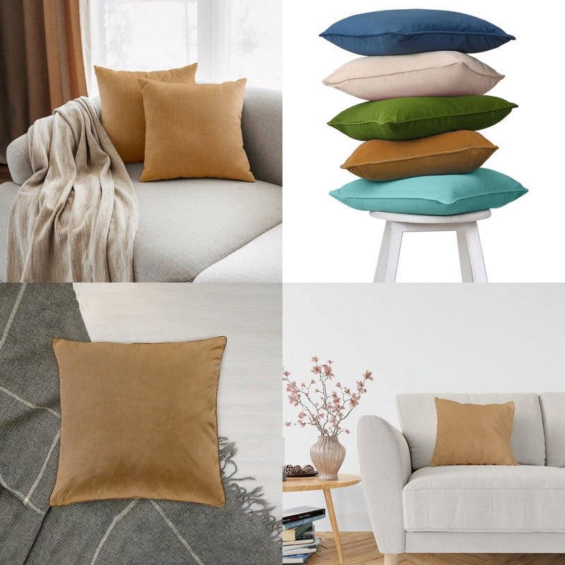 Hypoallergenic Down Alternative Throw Pillow 24x24 in Mocha - Square