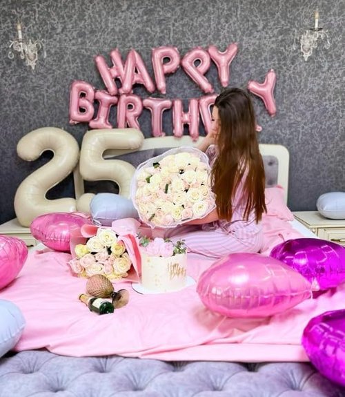 Large Number 5 Birthday Balloon by Cream White - Foil Mylar for 5th, 15th, 25th Celebrations | Perfect for Kids & Adults