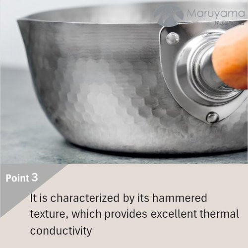 MARUYAMA GIKEN 煌六花 KOURIKKA Yukihira Saucepan 22 cm (8.6 inchi), 3.2 quart KRY-22 Stainless Steel Traditional Japanese Saucepan Wood Handle 【 MADE IN JAPAN 】