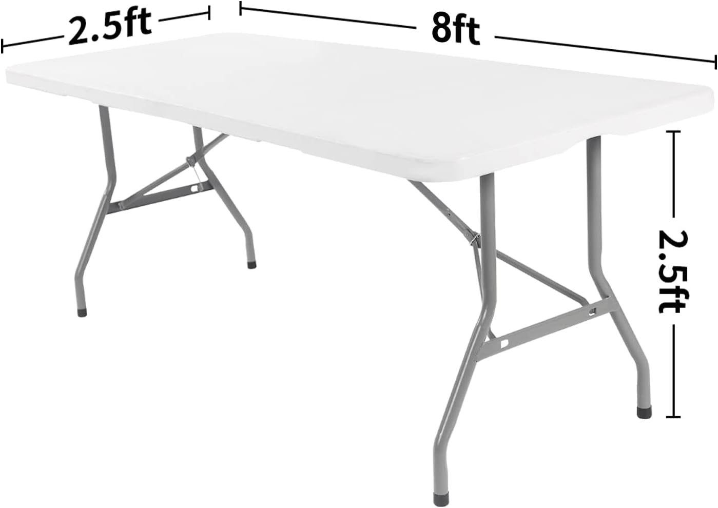 Peomeise 8FT Spandex Table Cover - Rectangular Stretch Tablecloth in Black for Elegant Events