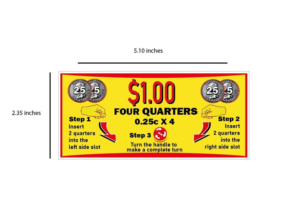 $1 Decal for Big Capsule Vending Machine. Gumball Machine Display Sticker. Northwestern, Beaver, NB, A&A, Oak, LYPC & More. ONE DOLAR Reversible Price Label (25pc) 4 X 0.25 - Vending Machine Supplies