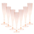 Homy Feel Rose Gold Glitter Plastic Champagne Flutes 30 Pack, 6.5 OZ Disposable Plastic Wine Glasses, Reusable Champagne Glasses, Mimosa Bar Glasses for Bridal Shower Birthday New Year Christmas