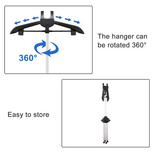 Clothes Steamer Rack Stand with Ironing Glove - Portable Steamer Hanger for Wrinkle Removal, Garment Steamer Rack with Handheld Ironing Pad Board for Quick Clothing & Fabric Steaming