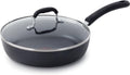 T-Fal Experience Non Stick Fry Pan w/Lid 10 Inch, Induction, Oven Broiler Safe 400F, Compatible with All Cooktops, Cookware, Deep Frying Pan, Cooking Skillet, Pots and Pans, Dishwasher Safe, Black