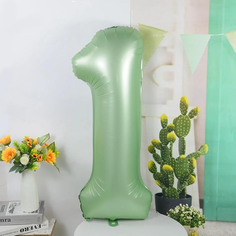 Number Balloons - 40 Inch Olive Green 1 Balloon for 1st Birthday Party Decorations