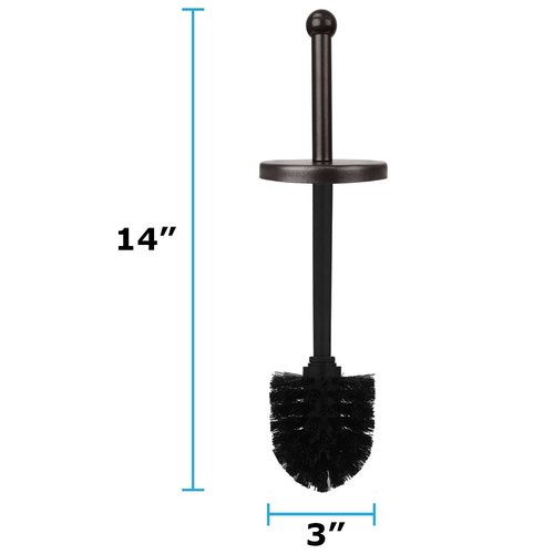 Blue Donuts Toilet Brush and Holder - Cleaning Bowl Cleaner, Stainless Steel, Oil Rubbed Bronze