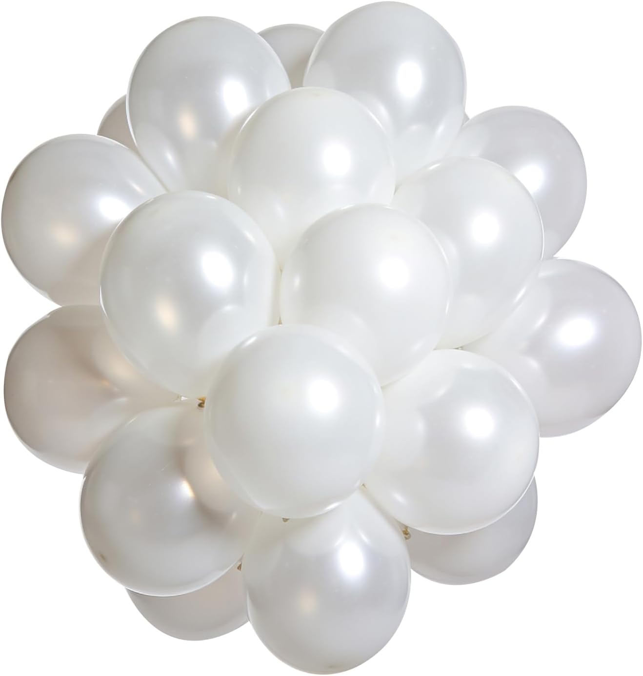 Pearl White Balloons - 12 Inch Matte Latex Balloons for Weddings, Birthdays & Baby Showers | 50PCS