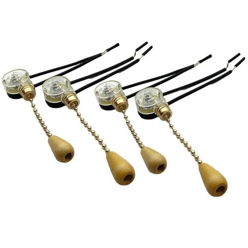 HomeSoGood Ceiling Fan Light Switch,Pull Chain Switch Control 3A/220V-250V Cord Switch Replacement Pull Chain Switch 4Pack