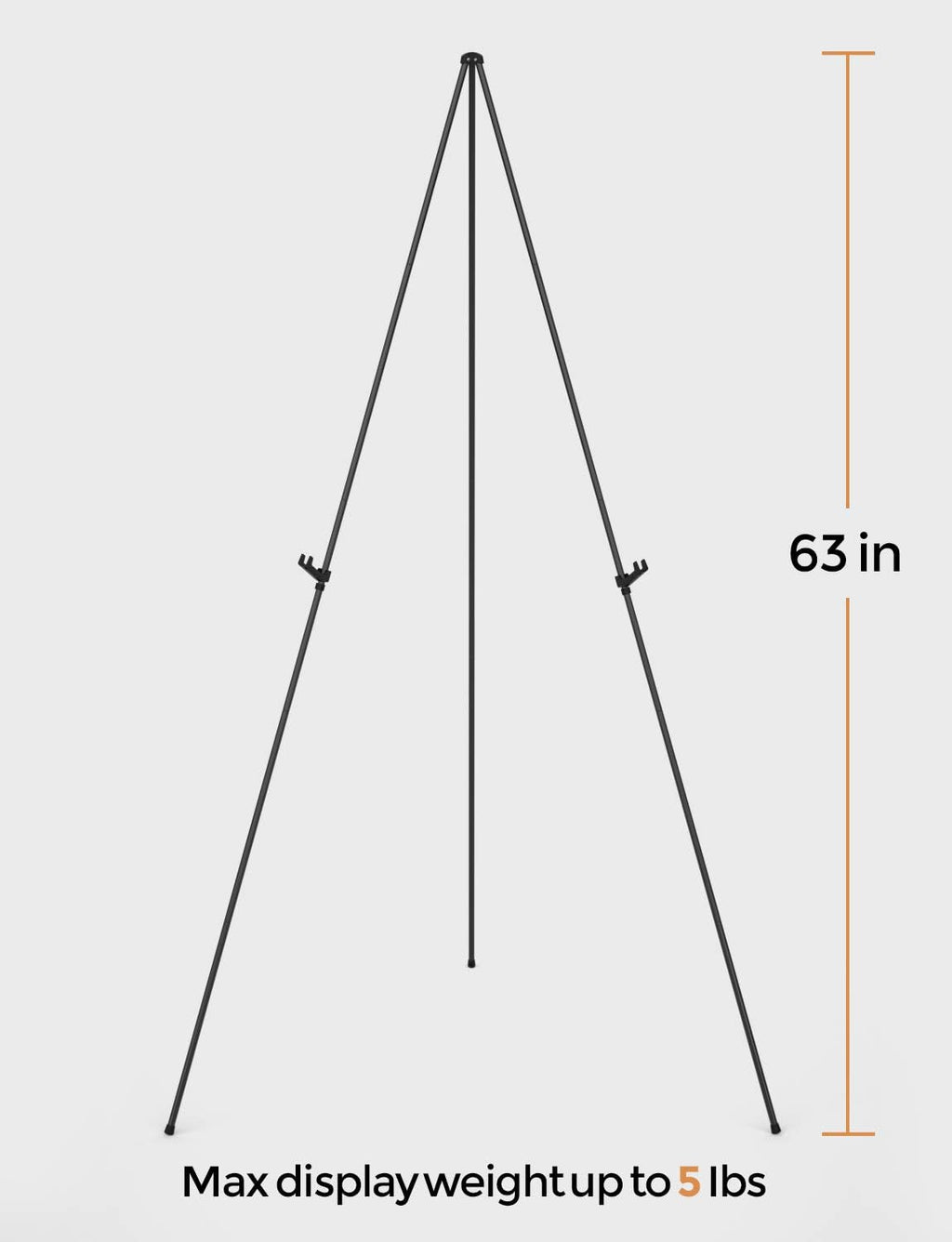 Nicpro Art Folding Easels - 63-Inch Metal Tripod Display Stands, 6 Pack, Collapsible with Carry Bag | Black