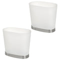 iDesign Slim Bathroom Trash Can, Small Plastic Garbage Can for Bedroom, Office, Desk, or Dorm, 2-Pack, Frost/Brushed