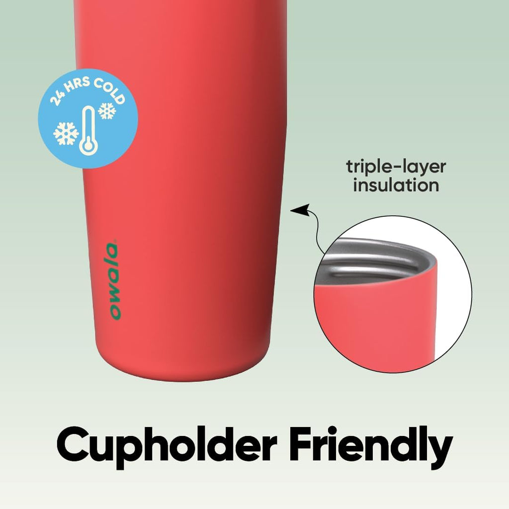 Owala FreeSip Sway Insulated Water Bottle - 40oz Stainless Steel with Two-Way Spout & Straw | Leak Proof, BPA Free, Strawberry Fields