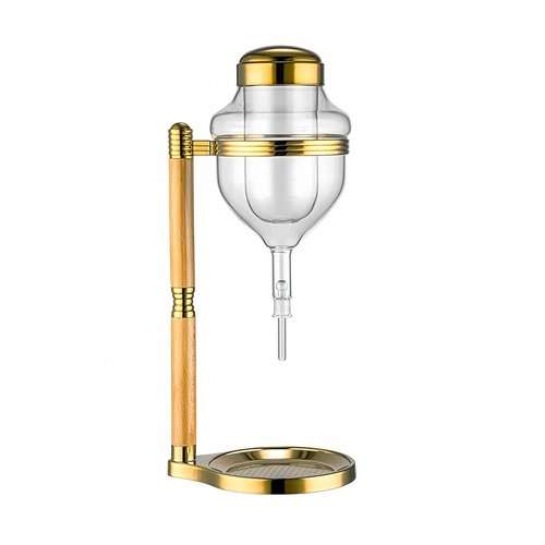 Ceizext Sake Dispenser with Warmer, 720ml Glass Server with Unique drip Design for Hot & Cold Sake, Soju, and liquor (Gold)