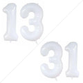 GOER Jumbo 42-Inch Number 13 Balloons - Sweet 13 Birthday Party Decorations | White Foil Helium