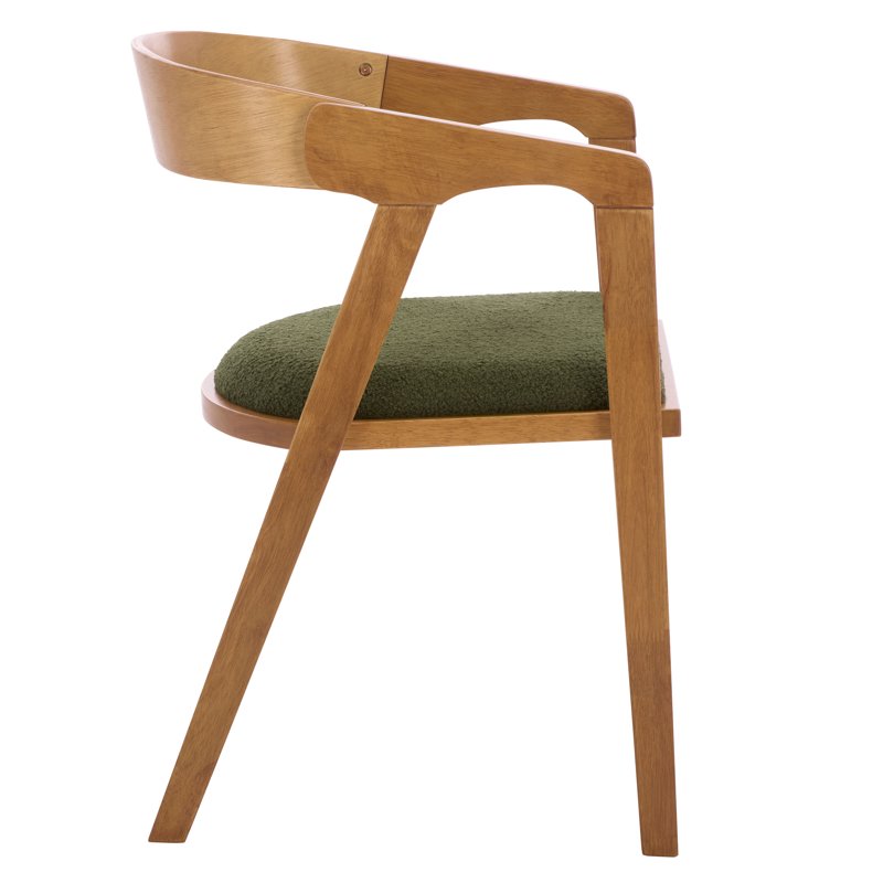 Wildon Modern Dining Arm Chair - Dark Green / Light Walnut