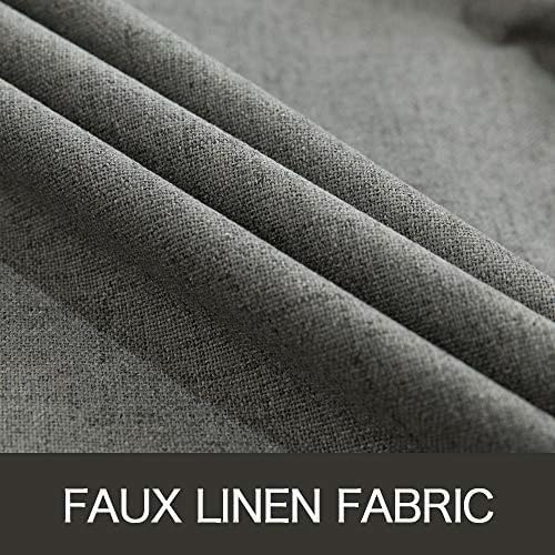MIULEE Blackout Curtains - 100% Thermal Insulated Dark Grey Linen Texture Drapes | 52x63 Inch (2 Panels)