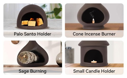 Palo Santo Holder, A Mini Chimney for Burning Palo Santo Sticks and Sage, Chimeneas Incense Holder, Cone Burner Smudge Bowls for Yoga and Meditation Rooms, Incense Bowls