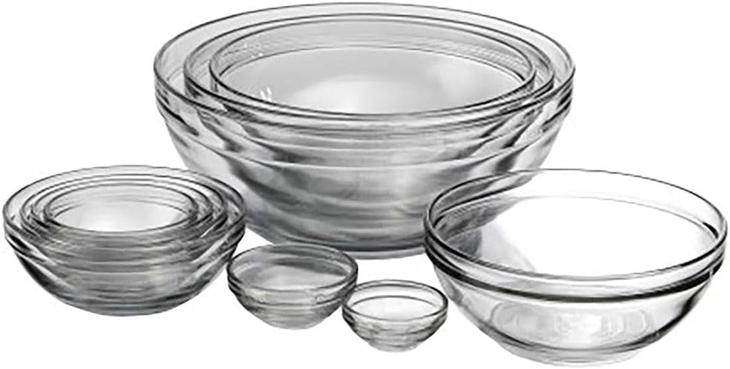 Anchor Hocking 10-Piece Mixing Bowl Set - Nesting Serving & Mixing Bowls in Various Sizes (1 oz to 3.5 Qt)