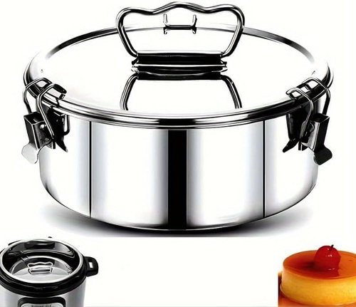 Stainless Steel Flan Mold, 63 Oz Flanera Baking Pan for Instant Pot 3 6 8 QT Flan Mold with Lid Silver Flanera Mold for Baking Oven Safe