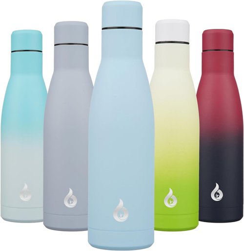 BJPKPK Insulated Water Bottle - 17oz Stainless Steel Thermal Bottle | Dishwasher Safe, Sky Blue