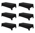 Aocoz Rectangle Tablecloths 90x132 Inch 6 Pack Black Tablecloth for 6ft Washable Decorative Linen Polyester Table Cloths for 8ft Dining Table Banquets Buffet Parties and Wedding