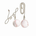 GDQLCNXB Ceiling Fan Pull Chain Decorative Extension Light Pull Chain Set Silver Tone Chains Baseball Pendant for Ceiling Fans Lights Lamp 2Pack