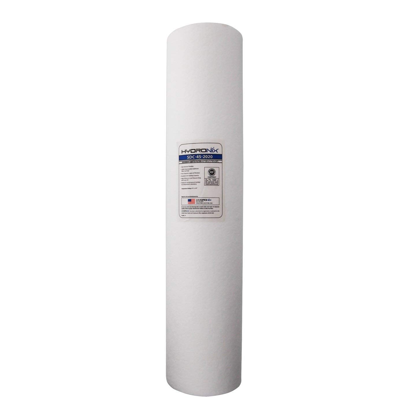 Hydronix SDC-45-2020 Whole House or Commercial NSF Polypropylene Sediment Water Filter Cartridge 4.5" x 20" - 20 micron