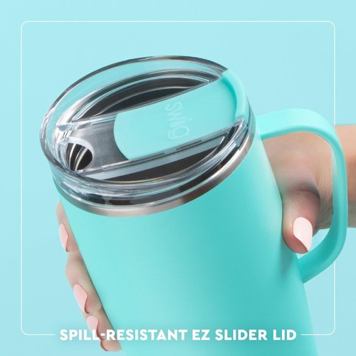 Swig Life 22oz Travel Mug, Insulated Tumbler with Handle and Lid, Travel Coffee Mug, Cup Holder Friendly, Stainless Steel 22 oz Tumbler, Reusable Insulated with Lid (Saturdays in Columbus)