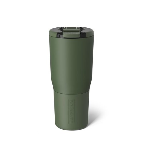 BrüMate Nav 25oz 100% Leak Proof Insulated Travel Tumbler with Magnetic BevLock™ Lid - Double Wall Cup-Holder Friendly Stainless Steel Mug (OD Green)