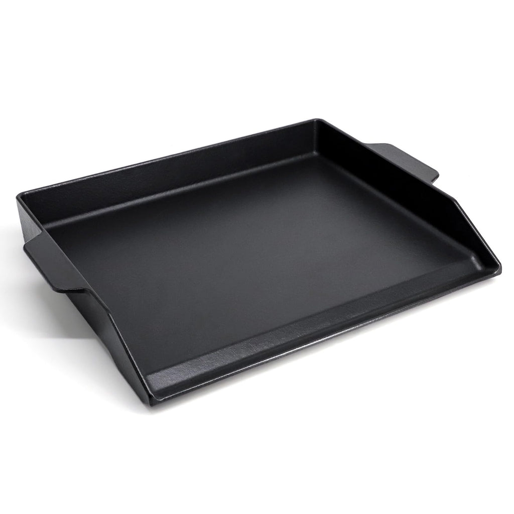 Criditpid Universal Large Cast Iron Cooking Griddle with Extra High Sidewalls for Gas Grills, Charcoal, 20 Inch Blackstone Griddle Pan Griddle Flat Top Grill Plate for 4 Burner Range Oven, 23" x 16"