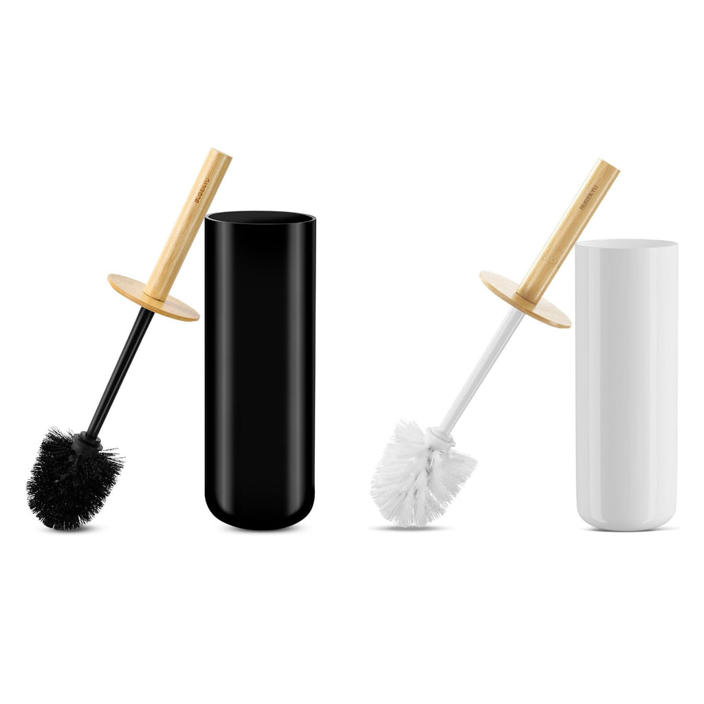 SUBEKYU Toilet Brush, Toilet Bowl Brush and Holder Set, Bathroom Toilet Bowl Cleaner for Deep Cleaning, Black