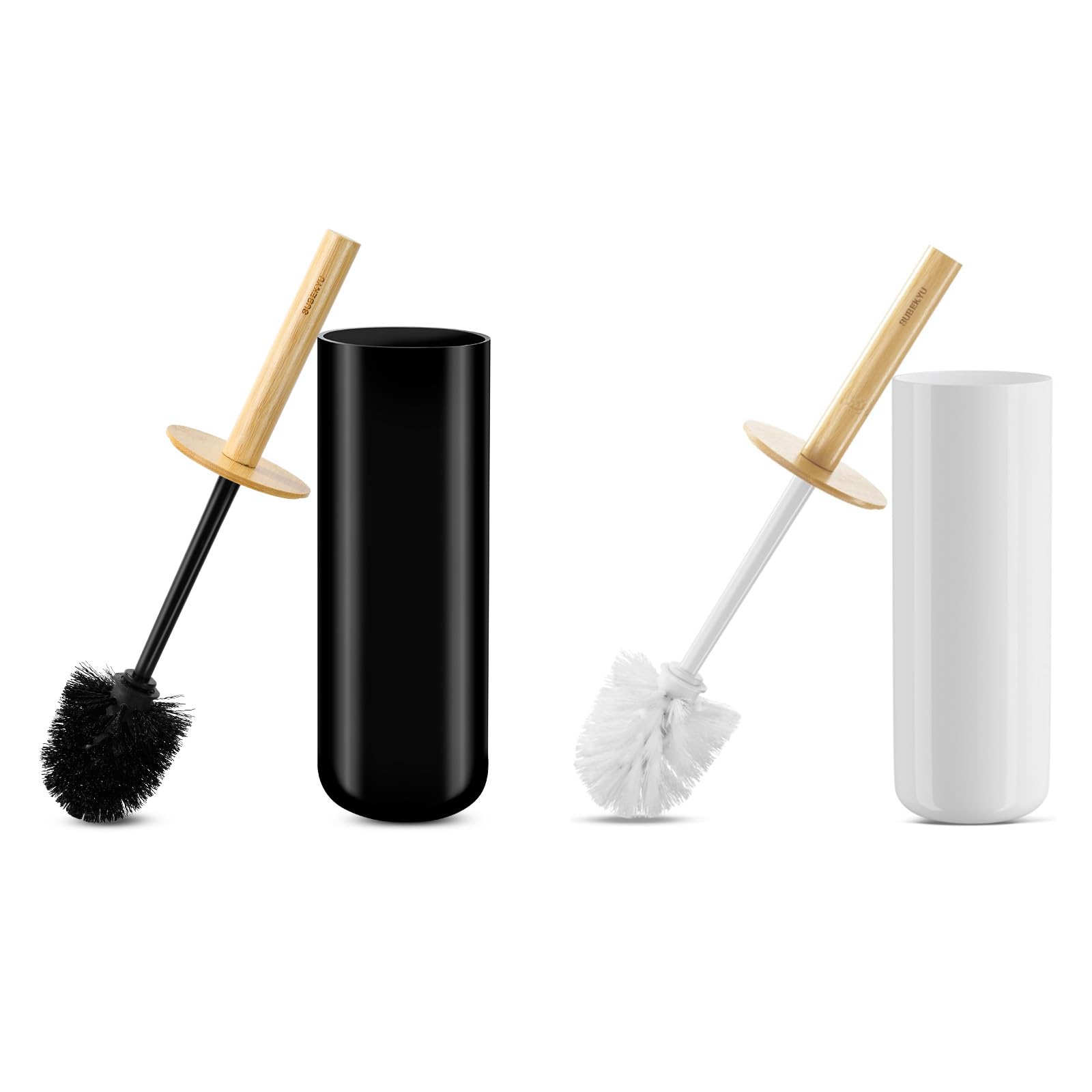 SUBEKYU Toilet Brush, Toilet Bowl Brush and Holder Set, Bathroom Toilet Bowl Cleaner for Deep Cleaning, Black