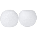 Rivqahra Glass Lamp Shade Replacement Globe & Cover for Lighting Fixture, 5.9" Diameter, 1-5/8 inch Fitter, 2 Pack White Linen Vanity Globe Lamp Shade